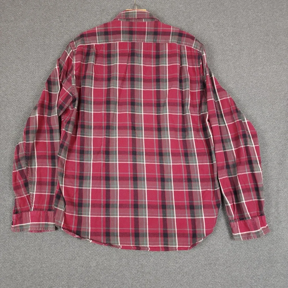 J. Crew New‎ York Plaid Flannel Shirt Long Sleeve Button Up Men's Size L